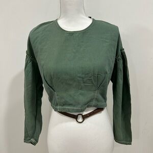 Zara denim Green Top